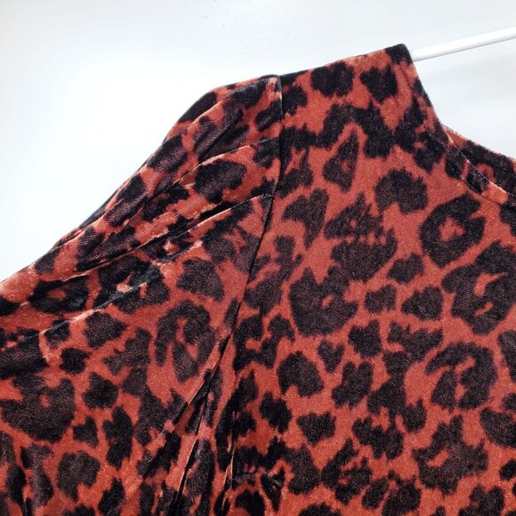 Dolan Anthropologie Charley Velvet Long Sleeved Cheetah Print Shirt XS - Picture 5 of 11